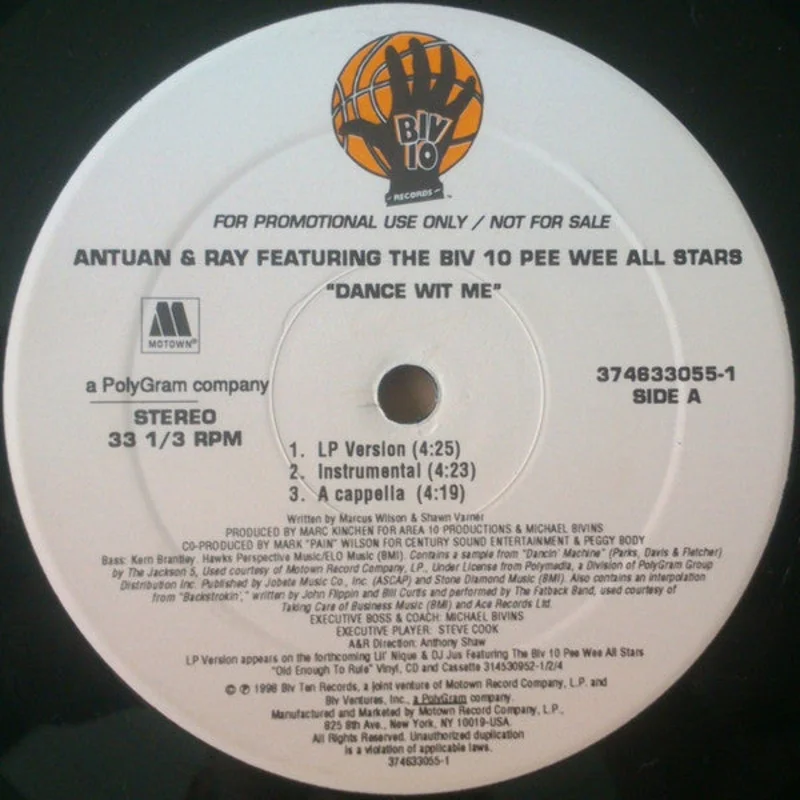 12" Single: Antuan & Ray, The Biv 10 Pee Wee All Stars - Dance Wit Me