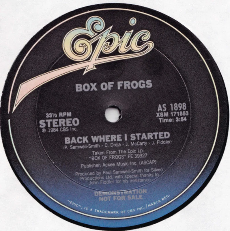 12" Single: Box Of Frogs - Back Where I Started