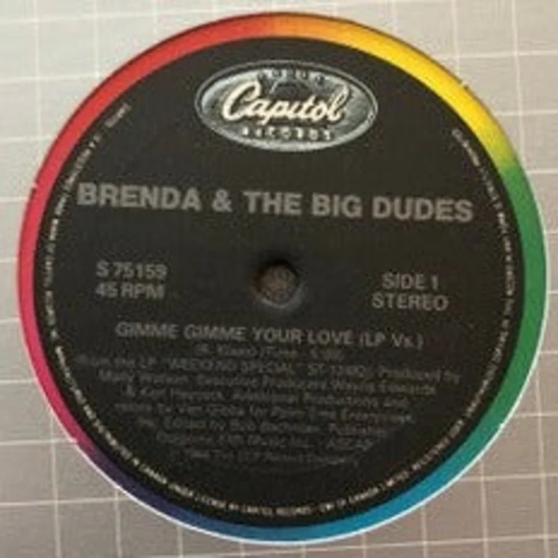12" Single: Brenda & The Big Dudes - Gimme Gimme Your Love / Can't Stop This Feeling