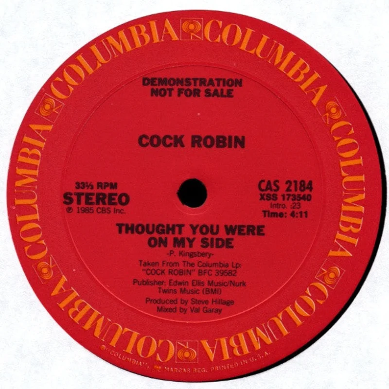 12" Single: Cock Robin - Thought You Were On My Side