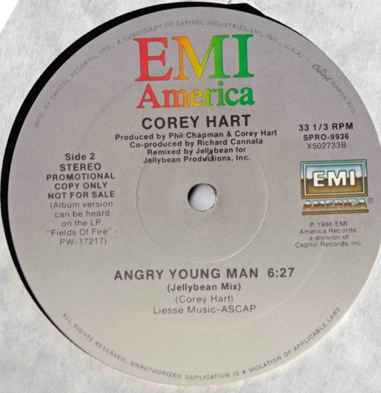 12" Single: Corey Hart - Can't Help Falling In Love / Angry Young Man (Jellybean Mix)
