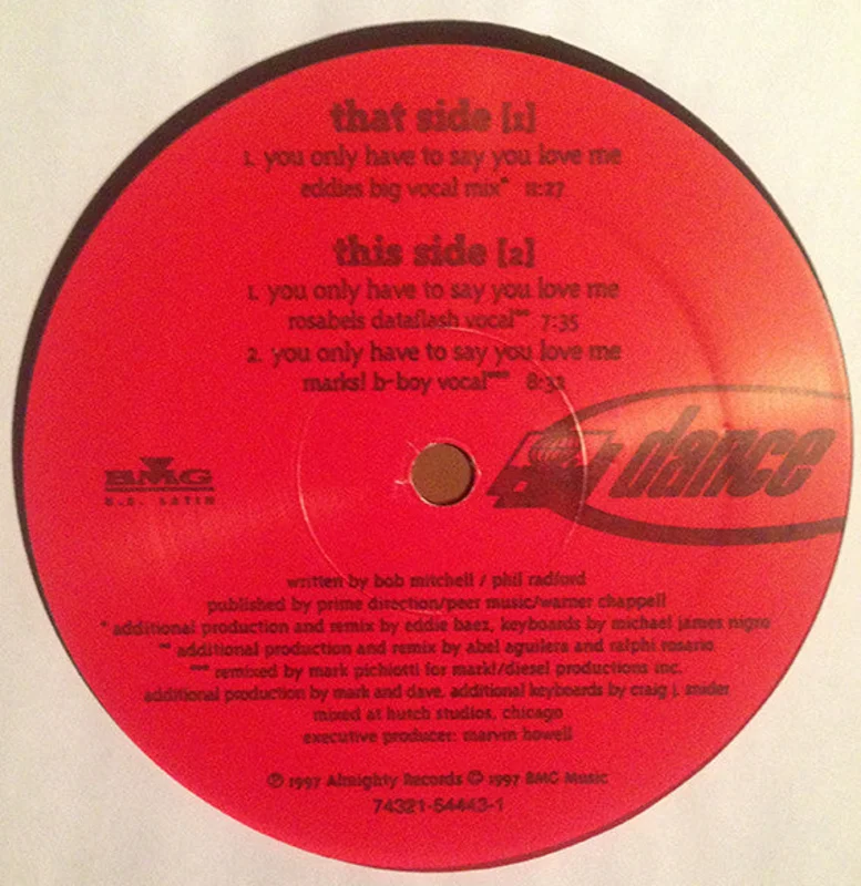 12" Single: Hannah Jones - You Only Have To Say You Love Me