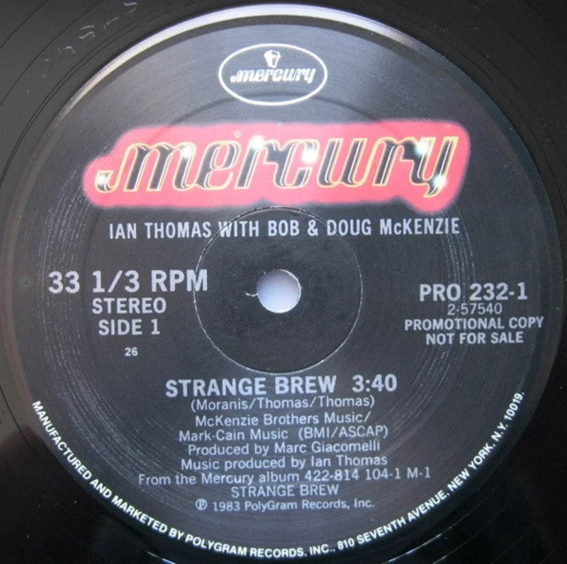 12" Single: Ian Thomas, Bob & Doug McKenzie - Strange Brew