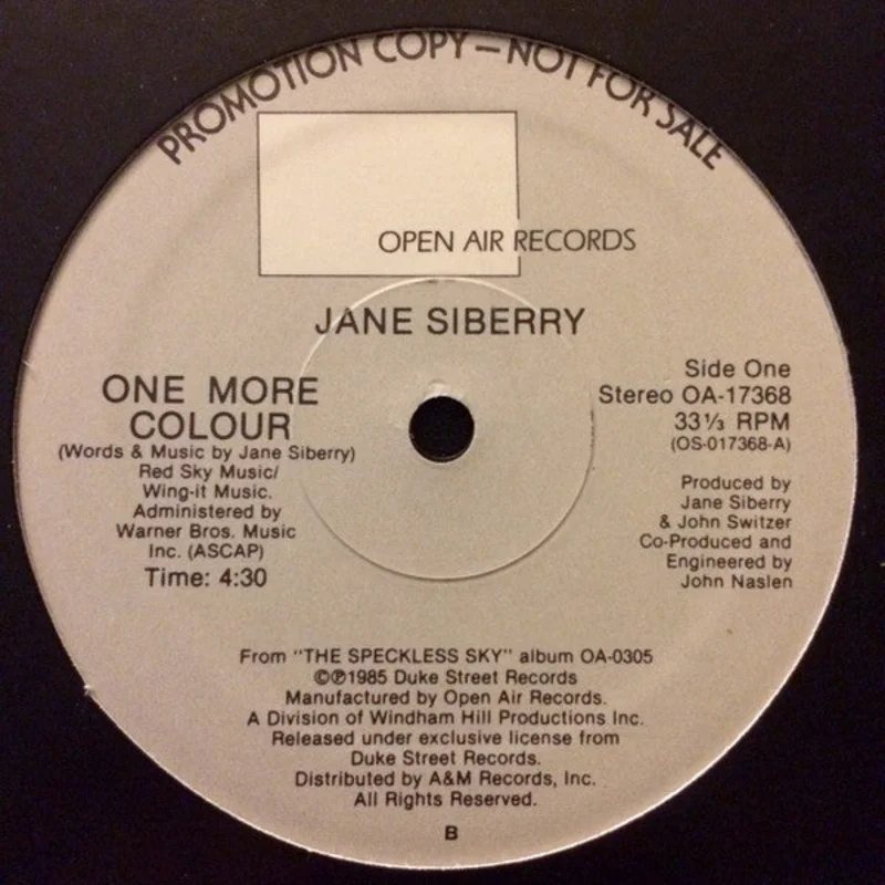 12" Single: Jane Siberry - One More Colour