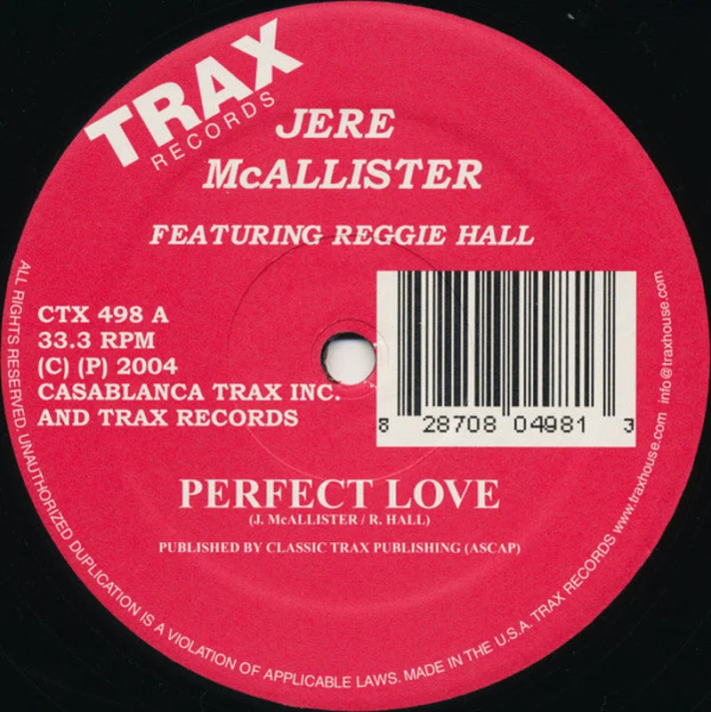 12" Single: Jere McAllister, Reggie Hall - Perfect Love