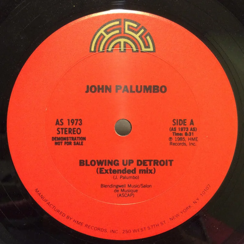 12" Single: John Palumbo - Blowing Up Detroit