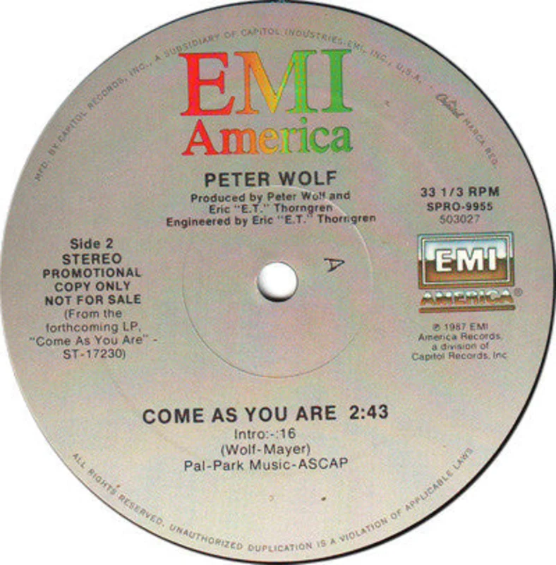 12" Single: Peter Wolf - Come As You Are