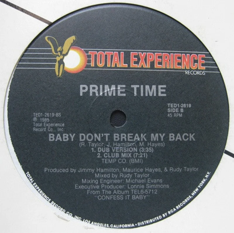 12" Single: Prime Time - Baby Don't Break My Back