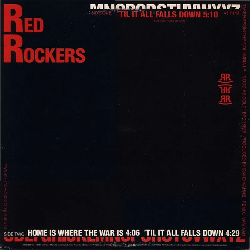 12" Single: Red Rockers - 'Till It All Falls Down