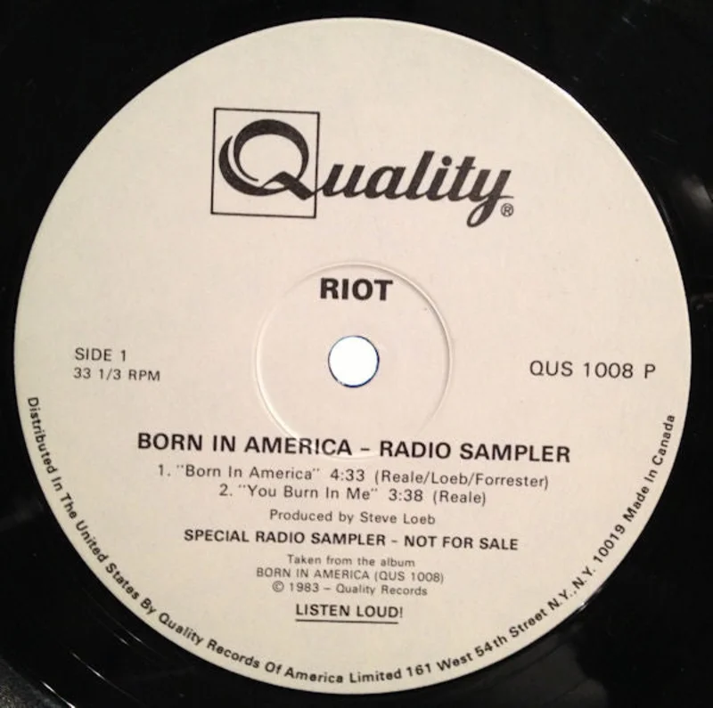 12" Single: Riot - Born In America - Radio Sampler