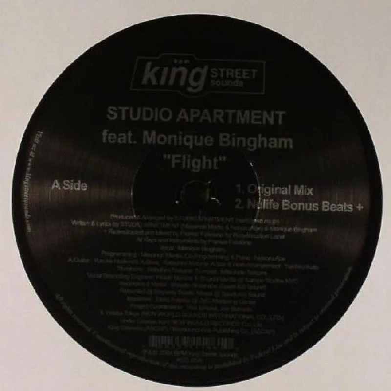 12" Single: Studio Apartment, Monique Bingham - Flight