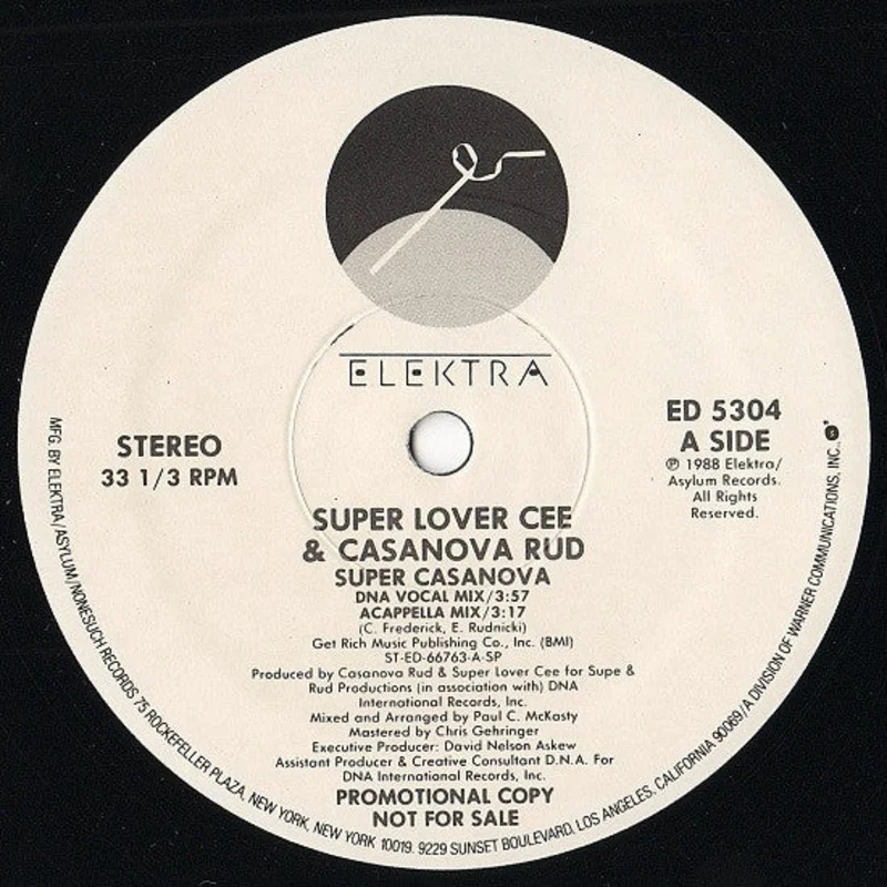 12" Single: Super Lover Cee & Casanova Rud - Super Casanova