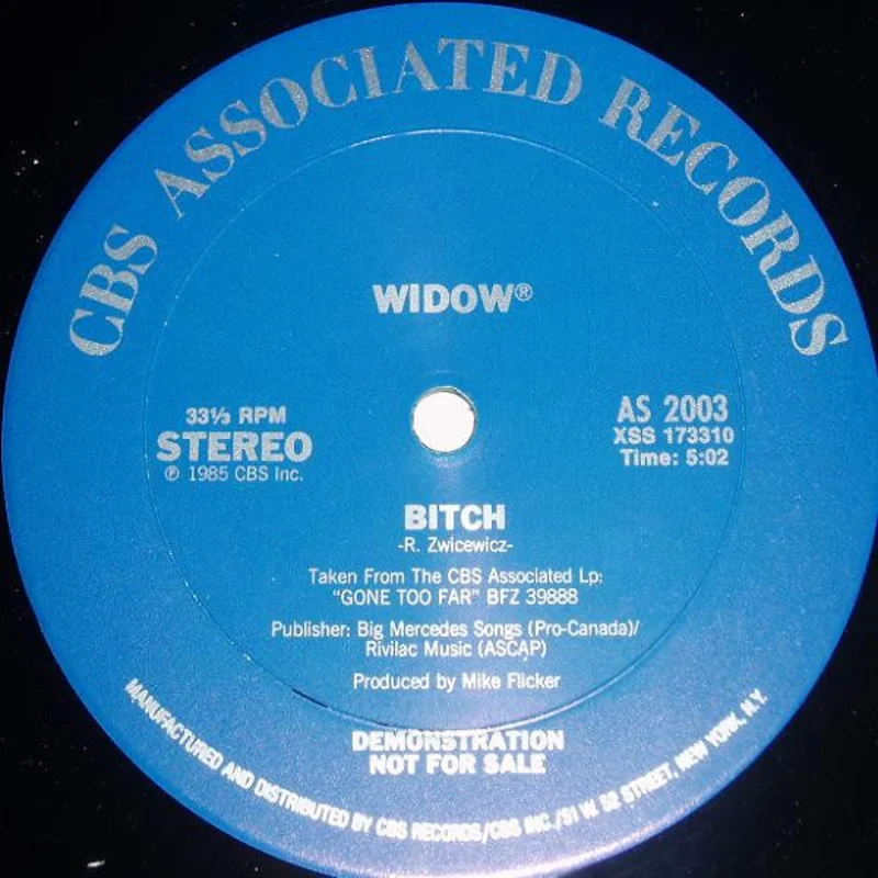 12" Single: Widow - Bitch
