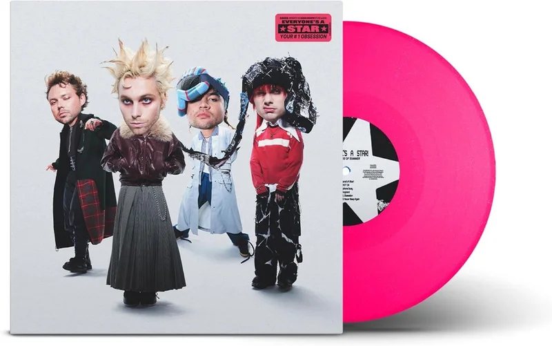 5 Seconds Of Summer Everyones A Star! - Neon Pink Glitter Vinyl - Sealed UK Vinyl LP