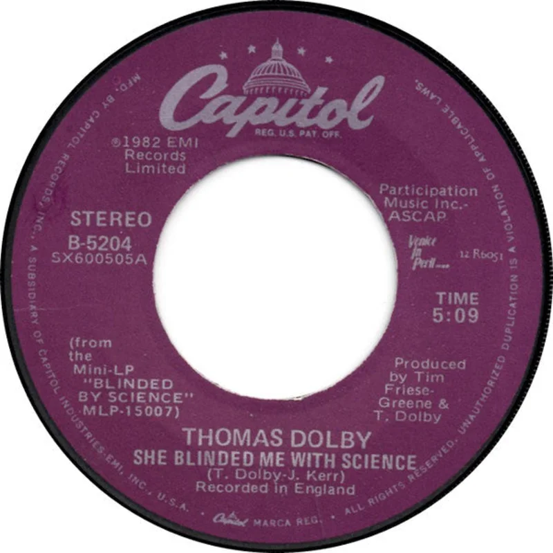 7" Single: Thomas Dolby - She Blinded Me With Science / Flying North