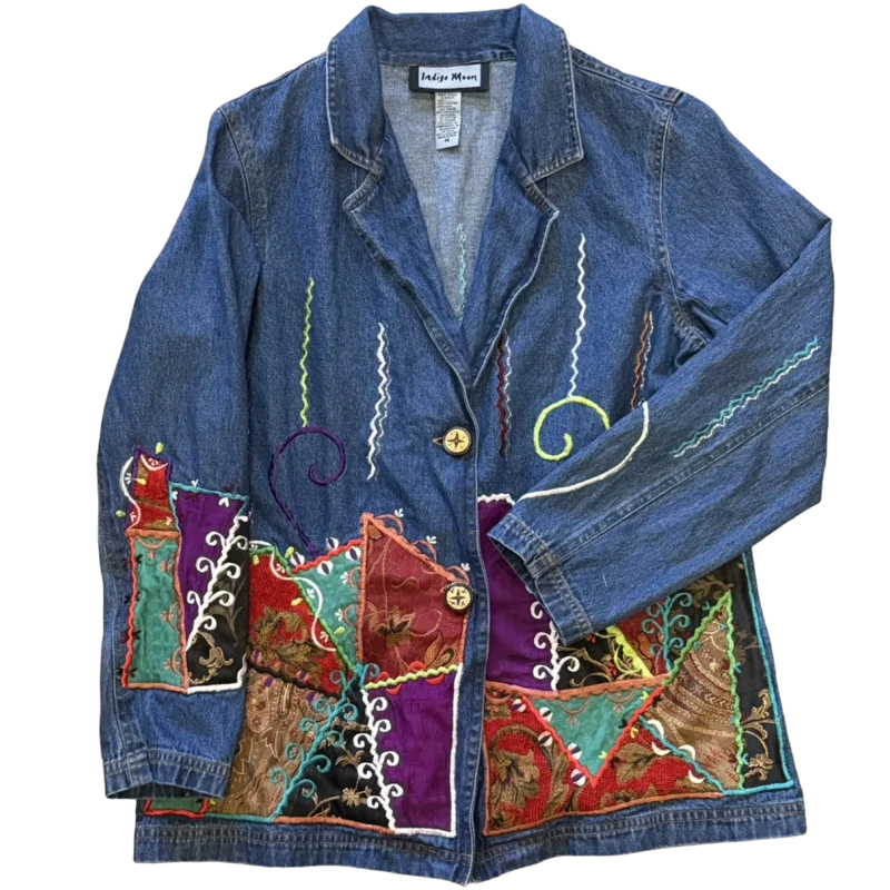 90s Denim Patchwork Jacket (M)