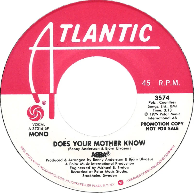 Abba Does Your Mother Know US Promo 7" vinyl