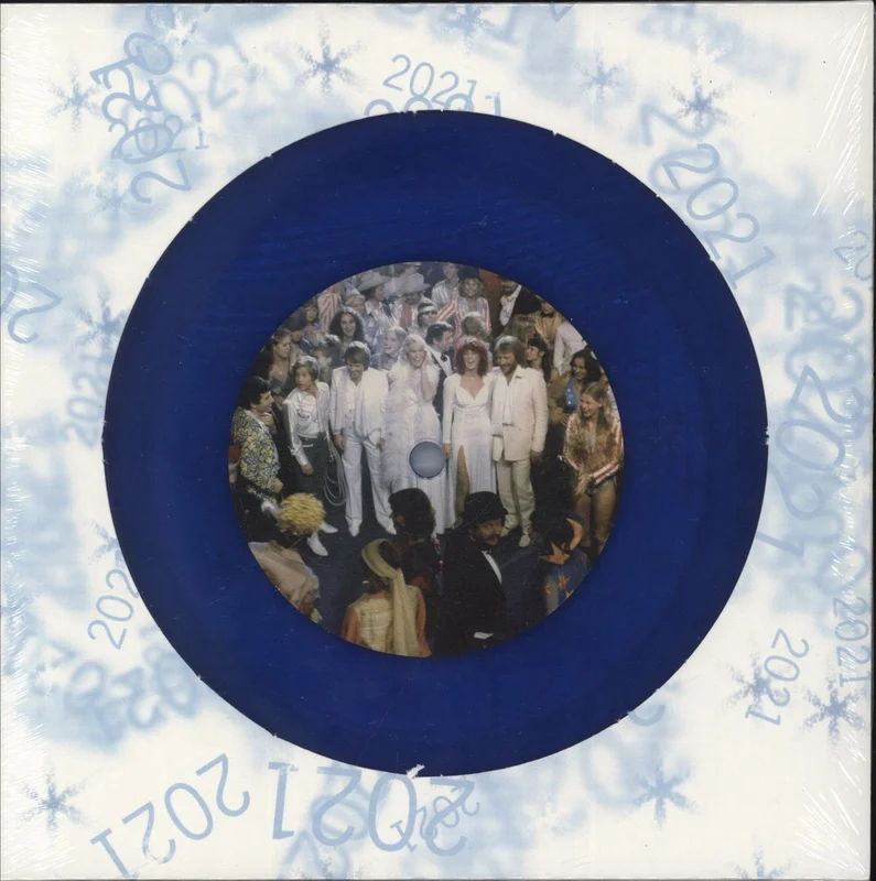 Abba Happy New Year - Blue Vinyl UK 7" vinyl