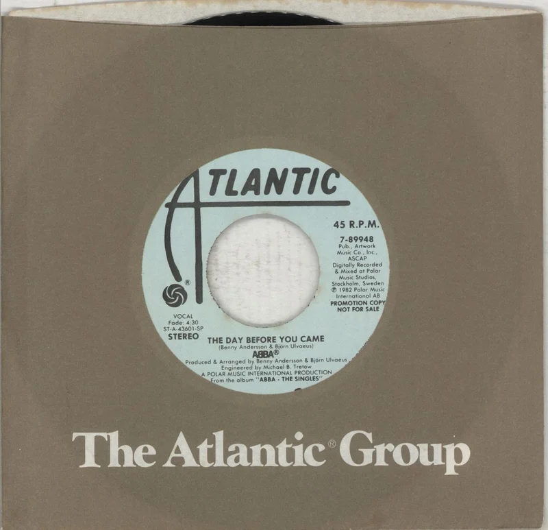 Abba The Day Before You Came US Promo 7" vinyl