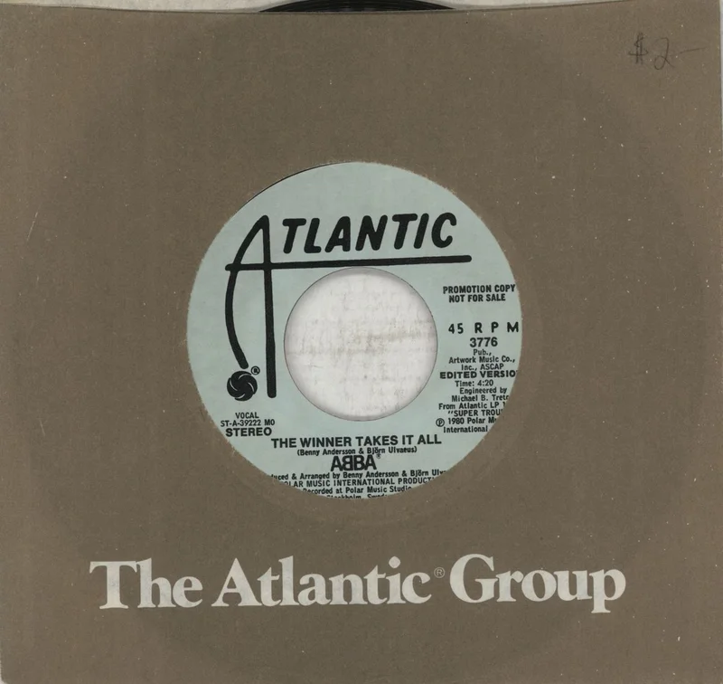 Abba The Winner Takes It All - Wide Centre US Promo 7" vinyl