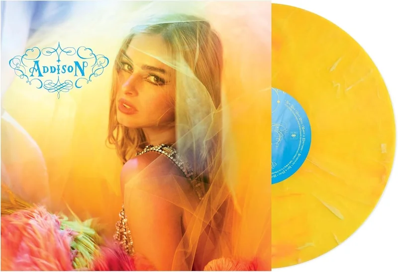 Addison Rae Addison - Yellow Marble Vinyl - Sealed UK Vinyl LP