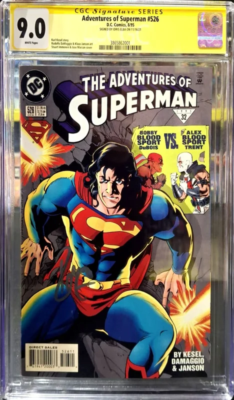Adventures Of Superman #526 [Signed By IDRIS ALBA] [CGC 9.0] [Comic book]