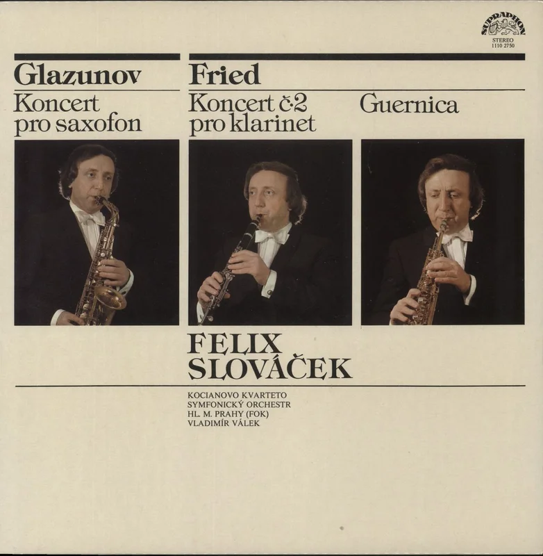 Alexander Konstantinovich Glazunov Glazunov: Koncert Pro Saxofon / Fried: Koncert C2 Pro Klarinet / Guernica Czech Vinyl LP