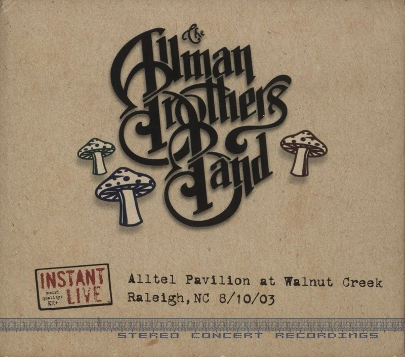 Allman Brothers Band Alltel Pavilion At Walnut Creek Raleigh, NC 8/10/03 US 3-CD set