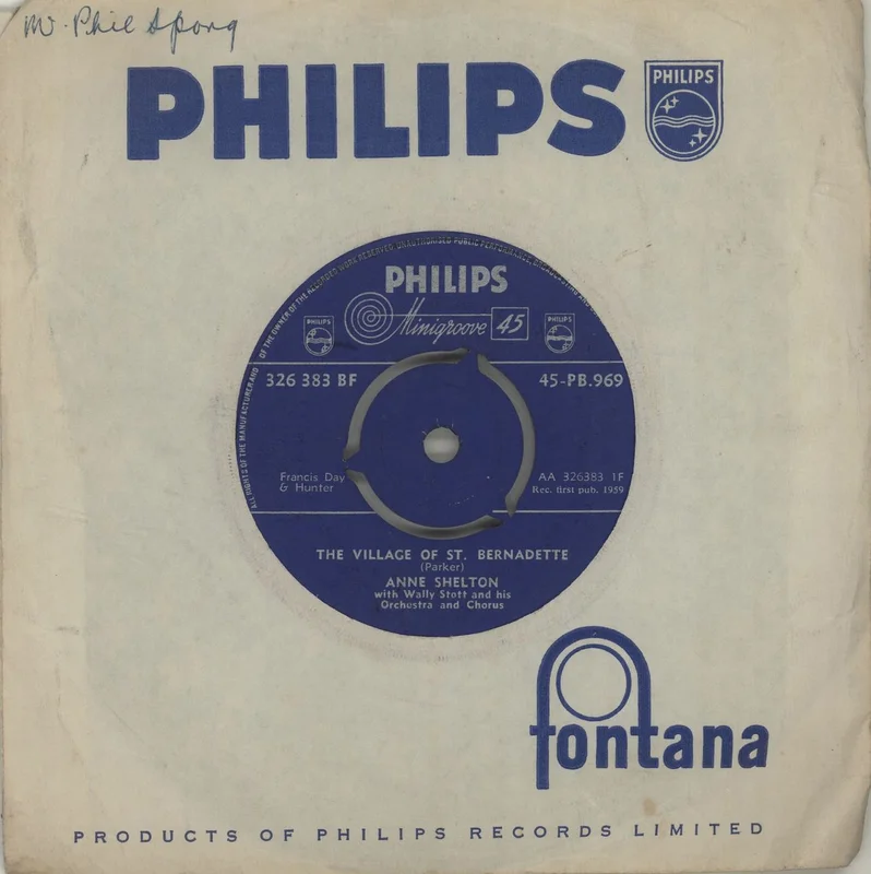 Anne Shelton The Village Of St. Bernadette UK 7" vinyl
