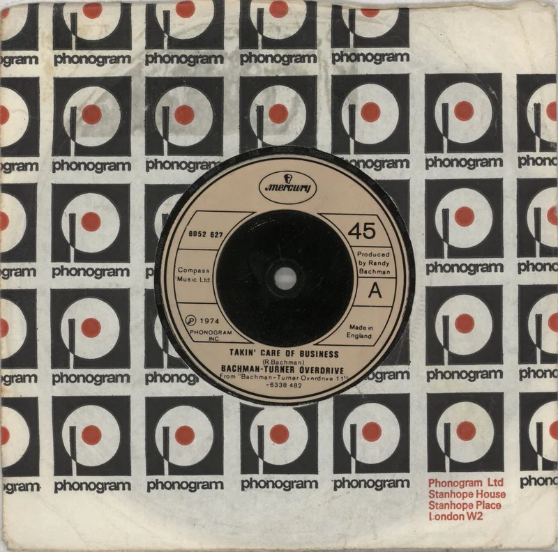 Bachman Turner Overdrive Takin' Care Of Business UK 7" vinyl