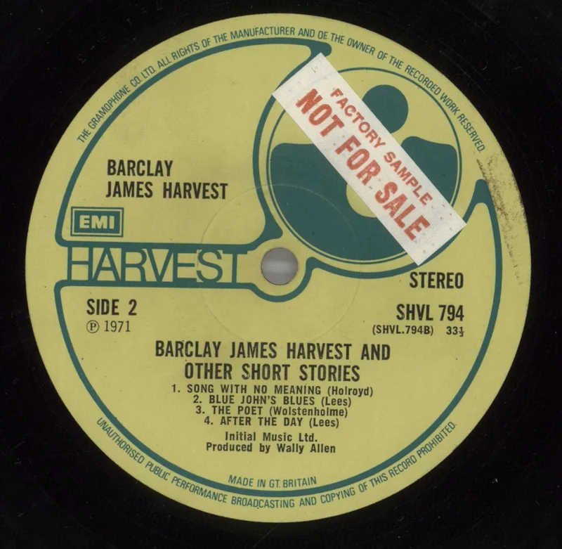 Barclay James Harvest Barclay James Harvest And Other Short Stories - 1st - Promo Sticker UK Promo Vinyl LP