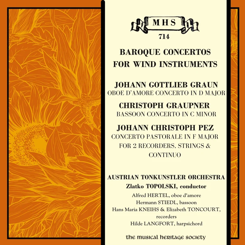 Baroque Concertos for Wind Instruments (Graun, Graupner, Pez) - Austrian Tonkunstler Orchestra