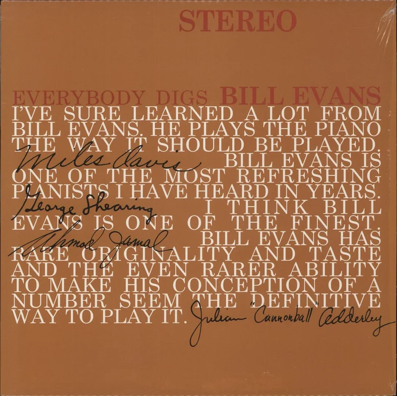 Bill Evans (Piano) Everybody Digs Bill Evans UK Vinyl LP