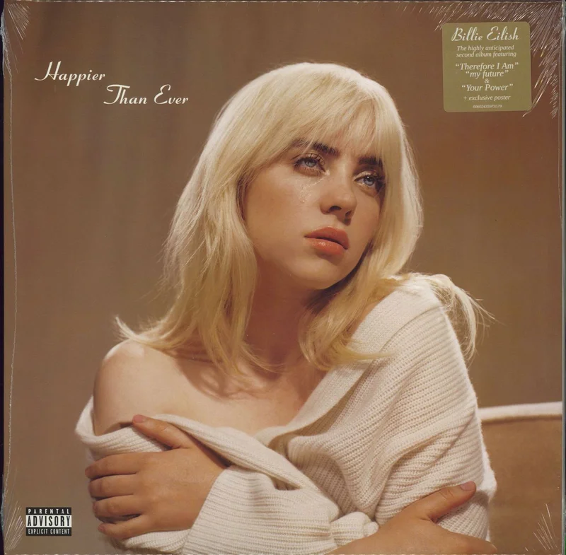 Billie Eilish Happier Than Ever - Pale Blue Vinyl + Poster - Sealed US 2-LP vinyl set