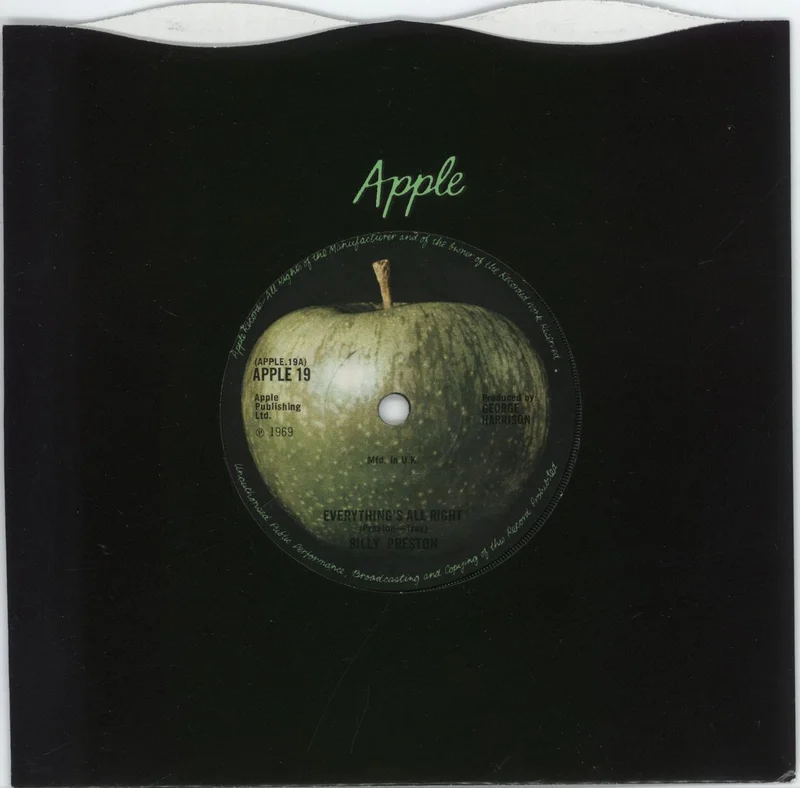 Billy Preston Everything's All Right - solid UK 7" vinyl