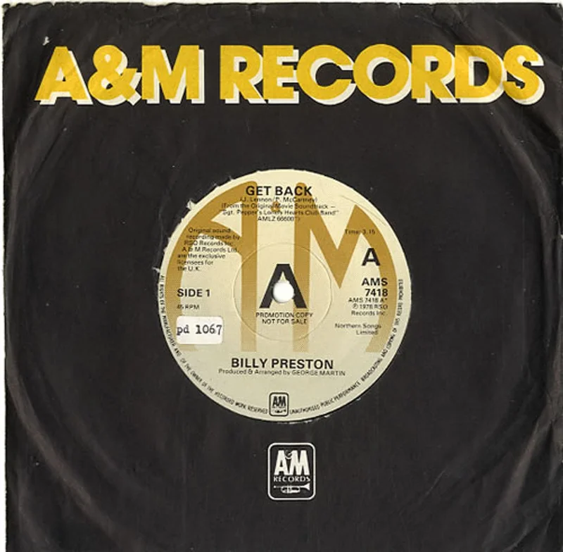 Billy Preston Get Back UK Promo 7" vinyl