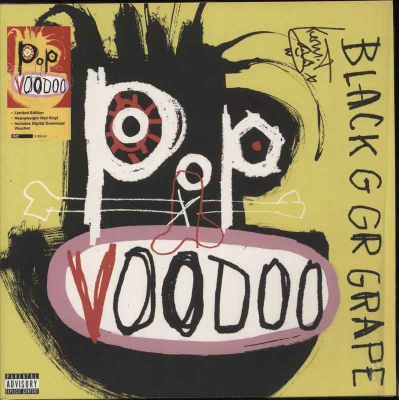Black Grape Pop Voodoo - Red Vinyl + Autographed - Shrink UK Vinyl LP