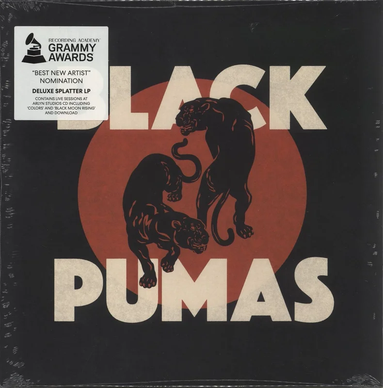 Black Pumas Black Pumas - Clear w/ Black and Red Splatter - Sealed UK Vinyl LP