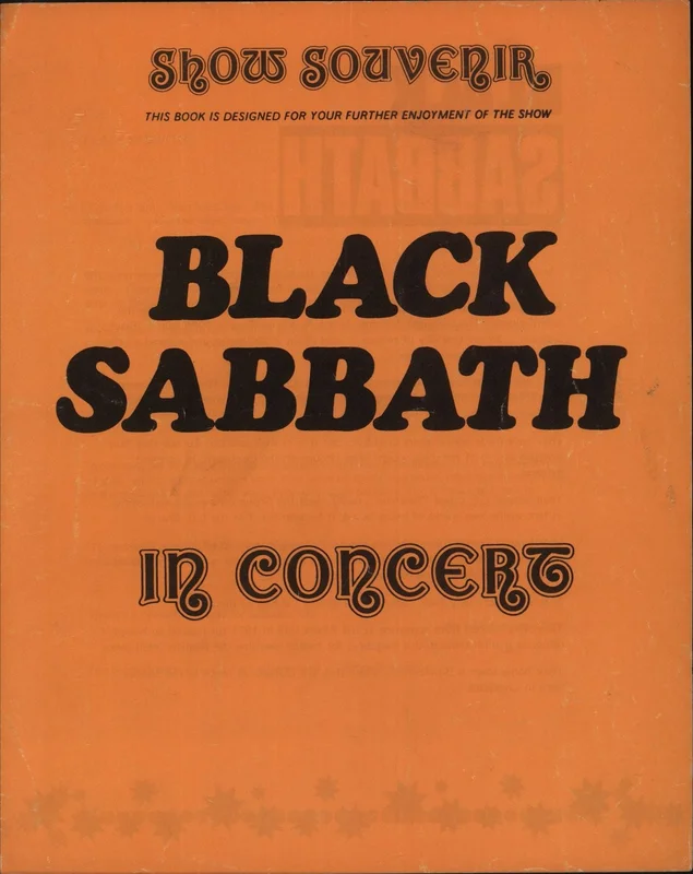 Black Sabbath In Concert - Show Souvenir UK Tour programme