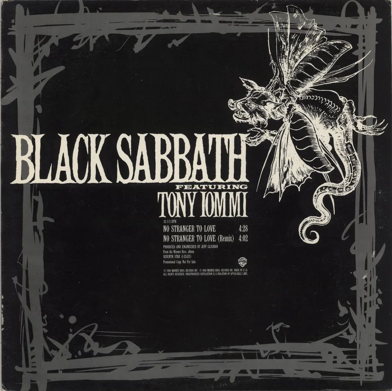 Black Sabbath No Stranger To Love US Promo 12" vinyl