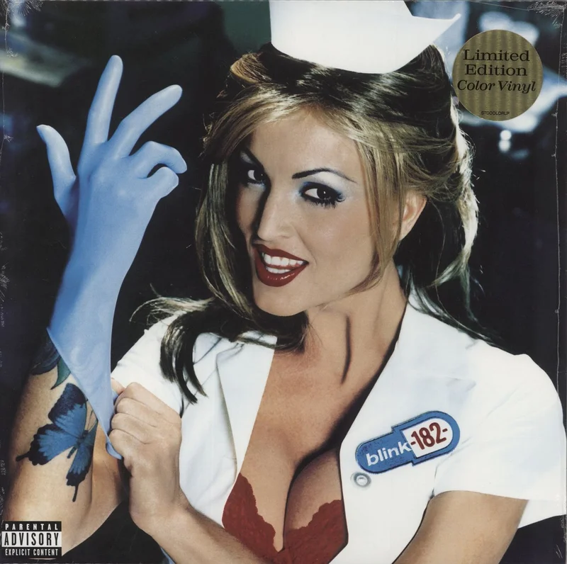 Blink 182 Enema Of The State - Red & White Split Vinyl - Censored US Vinyl LP