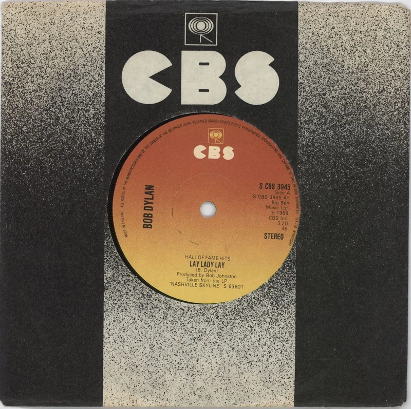 Bob Dylan Lay Lady Lay - Company Sleeve UK 7" vinyl