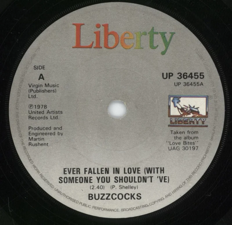 Buzzcocks Ever Fallen In Love... - Grey label UK 7" vinyl