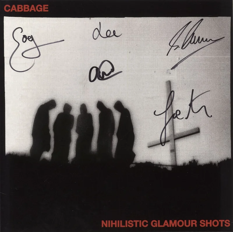 Cabbage Nihilistic Glamour Shots - Red Vinyl + Autographed Sleeve + Autographed Lyric Sheet UK Vinyl LP