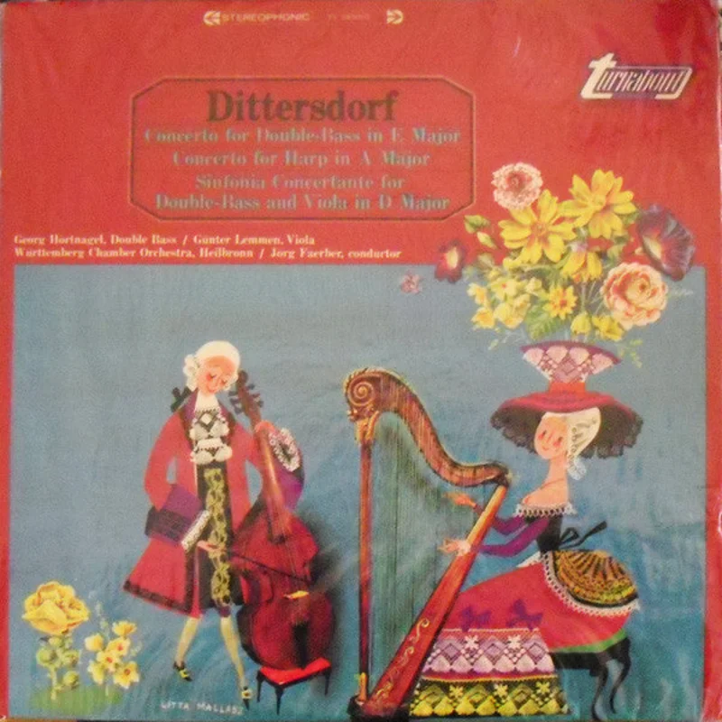 Carl Ditters von Dittersdorf, Georg Hrtnagel, Gnther Lemmen, Wrttembergisches Kammerorchester, Jrg Faerber - Concerto For Double-Bass In E Major / Concerto For Harp In A Major / Sinfonia Concertante For Double-Bass And Viola In D Major