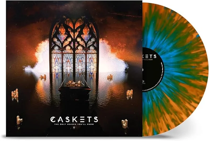 Caskets The Only Heaven You'll Know - Orange With Sky Blue Splatter Vinyl - Sealed UK Vinyl LP