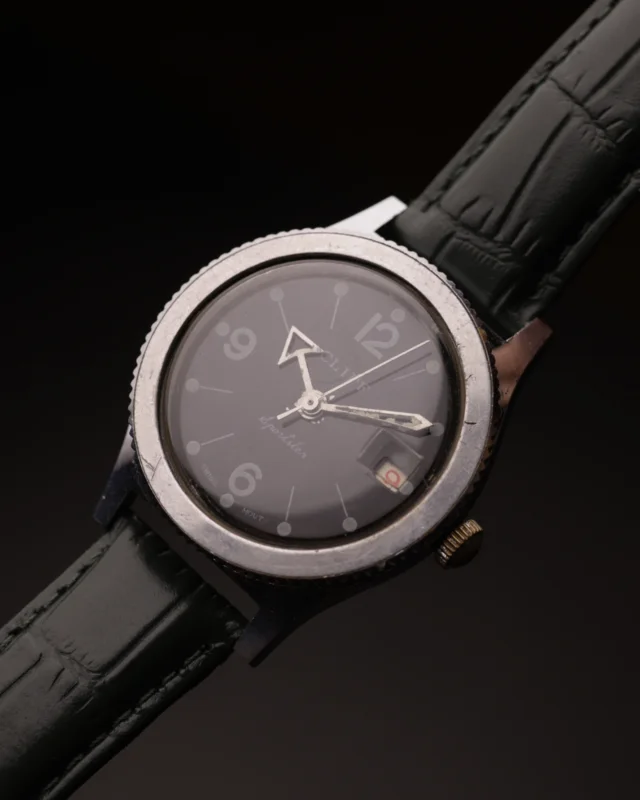 Cliff Sportster Vintage Watch | Black Dial | Date Window | Swiss Made | 1970s