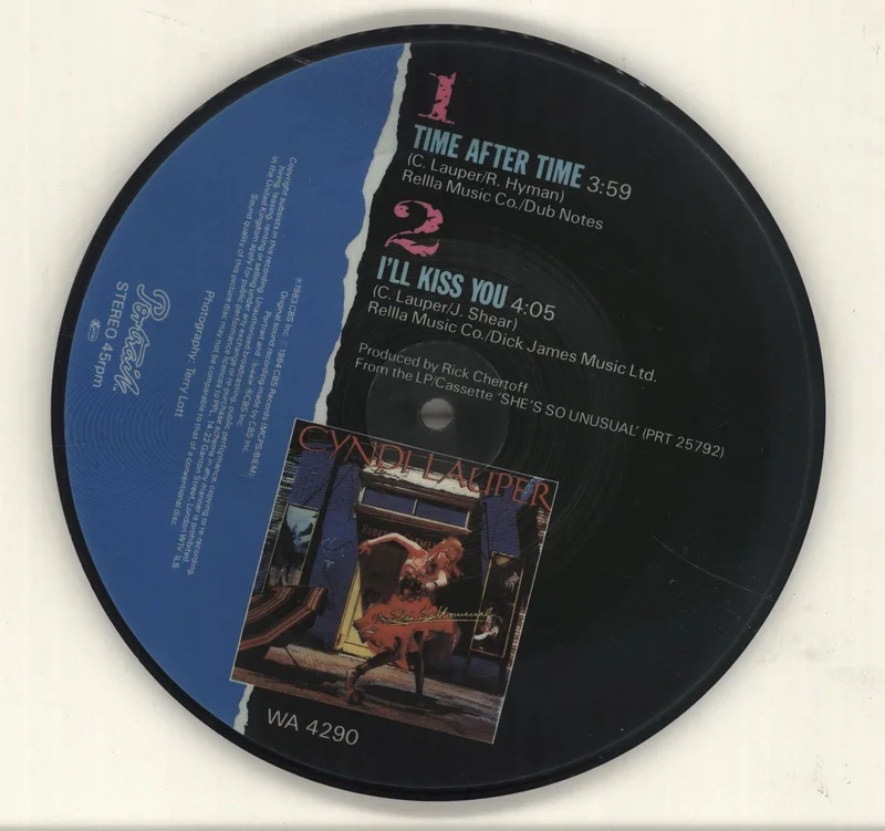 Cyndi Lauper Time After Time UK 7" picture disc