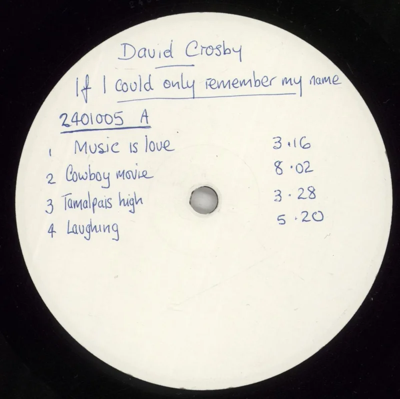 David Crosby If I Could Only Remember My Name - Test Pressing UK Vinyl LP