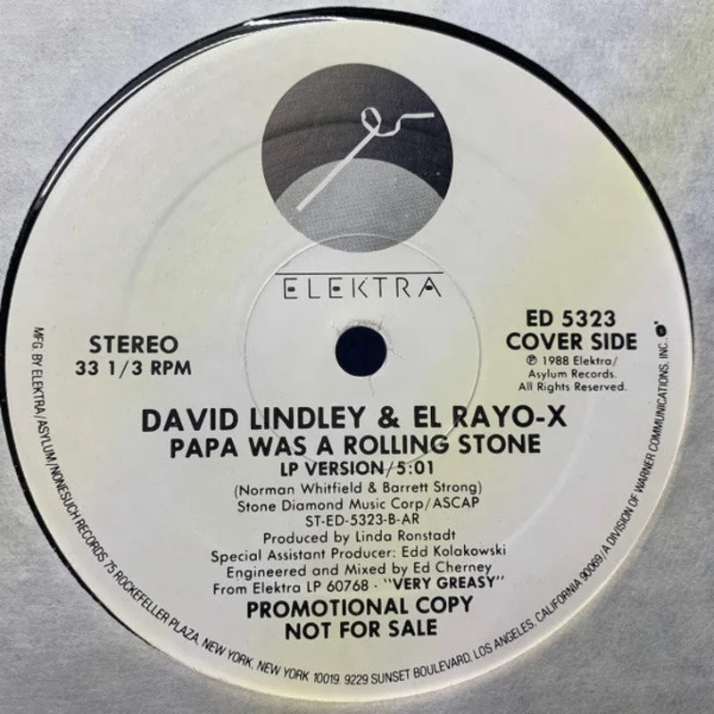 David Lindley And El Rayo-X - Never Knew Her / Papa Was A Rolling Stone